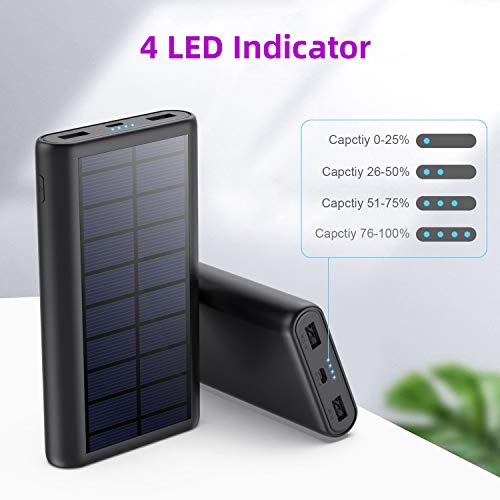 HETP Version à économie D’énergie Batterie Externe Chargeur Solaire 26800mah Power Bank [Avancé Intelligent Contrôle IC…