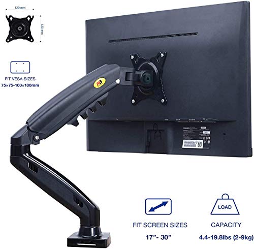 NB North Bayou Monitor Desk Mount Stand Bras de Moniteur à Mouvement Complet avec Ressort à gaz pour écran 17-27 Pouces…
