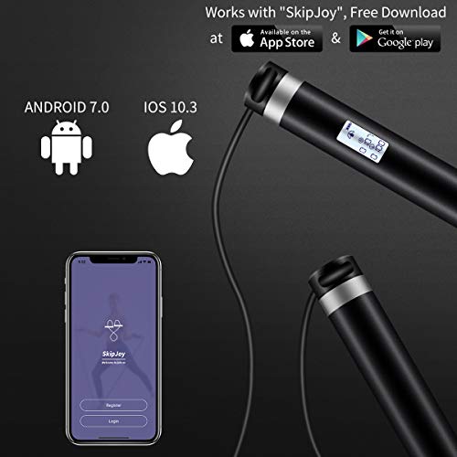 morpilot Corde à Sauter Intelligente, Smart Jump Rope 3M avec Analyse des Données APP, Countdown Timer, Rechargeable par…
