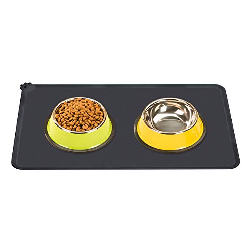 Aogbithy Dog Cat Food Feed Mat, Tapis antidérapant étanche pour Animaux de Compagnie en Silicone de qualité Alimentaire…