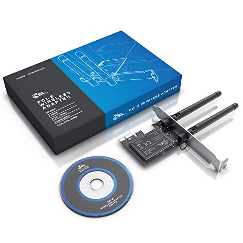 CSL – Carte réseau pci Express 2,4 Ghz – Carte réseau WiFi – Double Antennes de Hautes Performances 2T2R – IEEE 802.11a…
