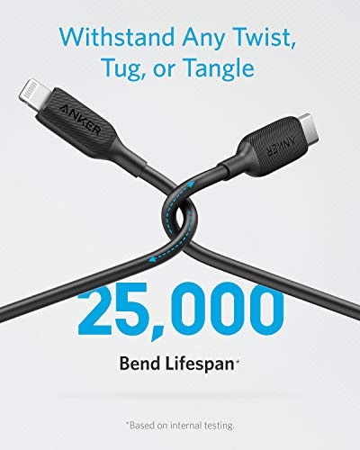 Câble USB C vers Lightning (30cm), Câble Anker Powerline III certifié MFi Charge Rapide Lightning pour iPhone 11/11 Pro…