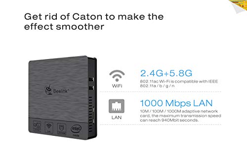 Beelink BT3 Pro II Mini PC Windows 10 4GB RAM 64GB ROM Intel Atom Z8350 Processeur HD Graphiques 400 Desktop PC, VGA…