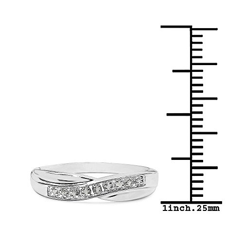 La Collection Bague Diamants : Bague Argent et le set en Diamants 0.04Ct authentiques, pour le Cadeau,Eternite…