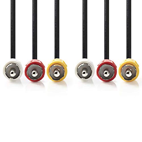 KnnX 28131 – Cable Audio et Video – 3 x RCA Male to 3 x RCA Male – Triple Rouge, Blanc, Jaune – 1 m