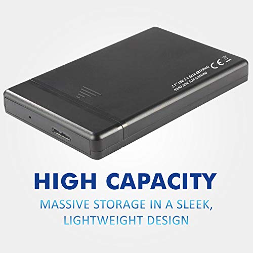 Disque dur externe de jeu 2,5″ USB 3.0 pour Xbox, PS4, PS3, jeux PC, jeux Android, smartphones, Mac et bien plus encore (500 Go)
