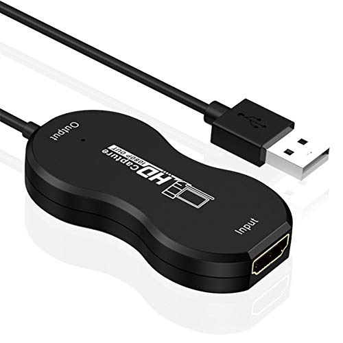 Mayeah Cartes de Capture Audio Vidéo HDMI vers USB 1080p 30fps HD Carte d’Acquisition Jeux pour la Diffusion en Direct Réunion Zoom Compatible avec Caméscope/DSLR/Ordinateur/Phones/PS4