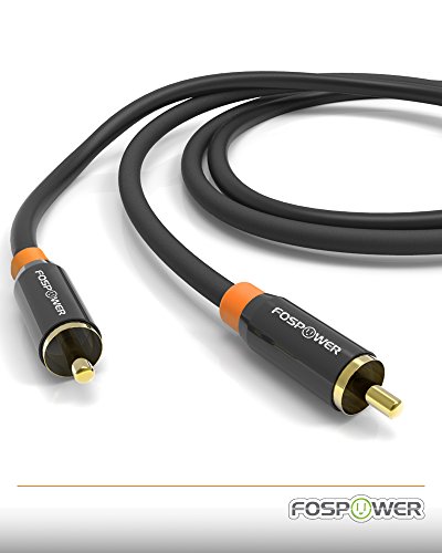FosPower Câble Coaxial RCA Audio Numérique avec Fiche Jack Plaqué Or 24K RCA mâle vers RCA mâle – Ligne Coaxiale pour…