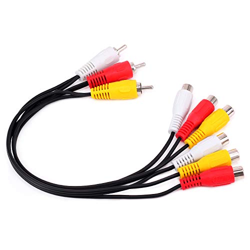 Yilan Câble d’extension RCA 0,3 m 3 RCA mâle vers 6 RCA femelle Splitter Audio Composite Extension Vidéo AV Câble…