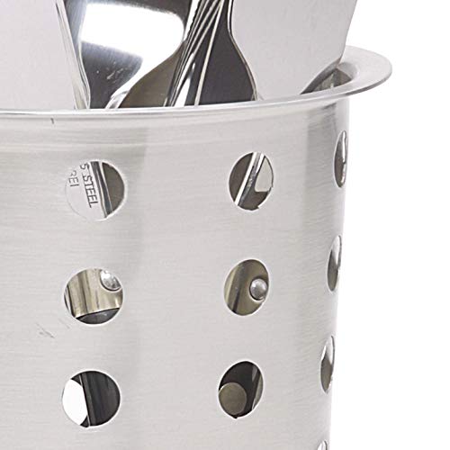 Kitchen Craft Modern Stainless Steel Cutlery Drainer, 12 x 12 x 14 cm (4.5” x 4.5” x 5.5”)