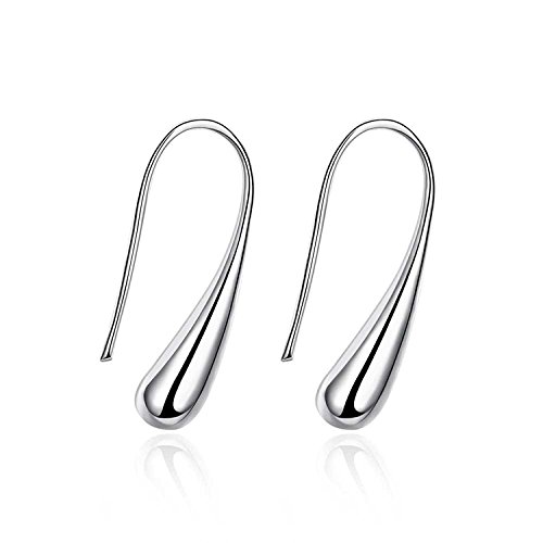 Bijoux Boucles d’oreilles pendantes en forme de larme Dos boucle d’oreille Plaqué argent un boîte-cadeau Femme Fille