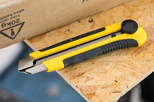Stanley 0-10-425 Cutter 25 mm Bi-matière Dynagrip – Blocage de La Lame – Chariot Porte-lame – Lame en Acier…