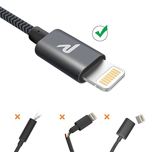 RAMPOW Câble pour iPhone [Certifié Apple MFi] en Fibre de Nylon Tressé avec Connecteur Ultra Résistant pour iPhone 11/11…