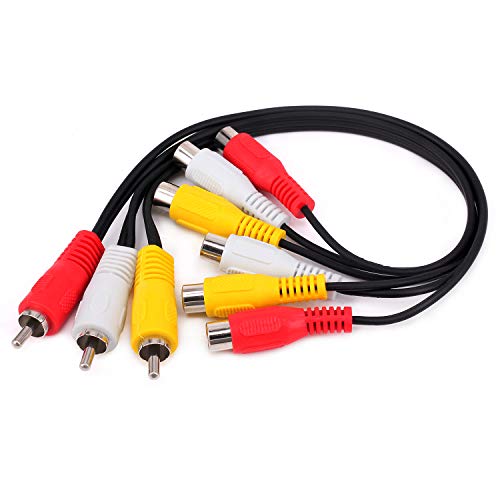 Yilan Câble d’extension RCA 0,3 m 3 RCA mâle vers 6 RCA femelle Splitter Audio Composite Extension Vidéo AV Câble…