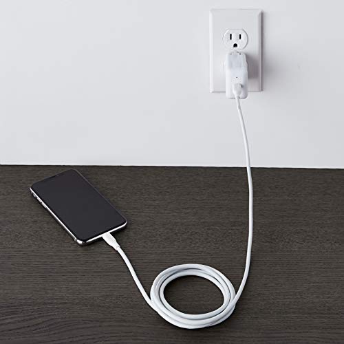 Amazon Basics Câble USB-C vers Lightning, chargeur certifié MFi pour iPhone 13/12/11/X/XS/XR/8 – blanc, 1,8 m