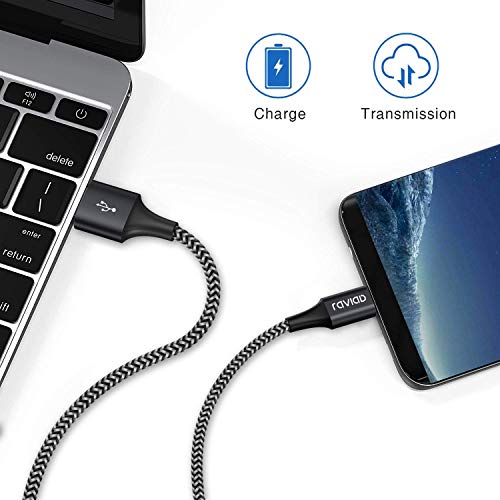 RAVIAD Câble USB Type C, [Lot de 4, 0.5m+1m+2m+3m] USB Cable Type C en Nylon Tressé Chargeur USB C Connecteur pour…