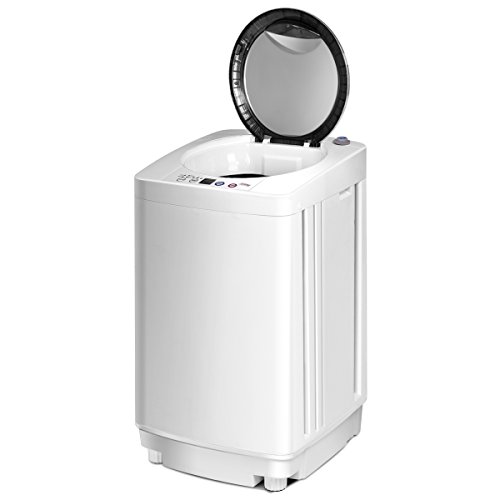 COSTWAY Mini Machine à Laver Lave Linge 240 W avec Un Bucket Automatique,43 x 43 x 75 cm,Charge Supérieure 3,5 kg Blanc
