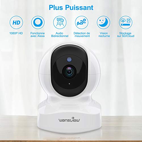 wansview Caméra Surveillance WiFi, 2K Caméra IP WiFi Intérieur avec Alerte instantanée, Audio Bidirectionnel pour Bébé…