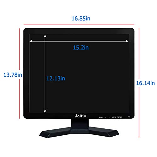 JaiHo 19 Pouces Moniteur 4:3 Moniteur LCD TFT Couleur 1024 x 768 1080P CCTV HDMI HD avec Sortie écouteur BNC VGA AV HDMI…