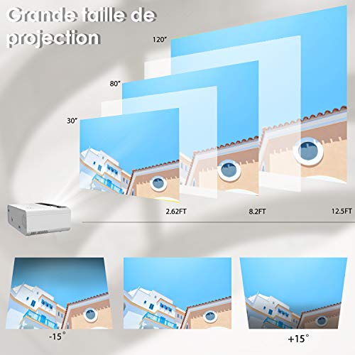 Mini Projecteur, ELEPHAS LED Videoprojecteur Portable Vid¨¦o 1080p Support¨¦ R¨¦troprojecteur HD Multim¨¦dia CIN¨¦ma…