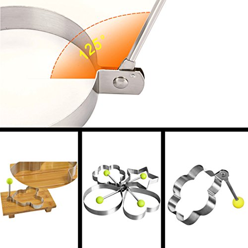 Slomg Lot de 8 ?ufs au plat antiadhésif de tartes Pancake Moule à cookies machine à cuisson Shaper de cuisine en acier inoxydable Gadget Outil