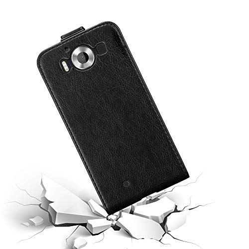 cadorabo Coque pour Nokia Lumia 950 en Noir Nuit – Housse Protection en Style Flip avec Fermoire Magnétique – Etui Poche…