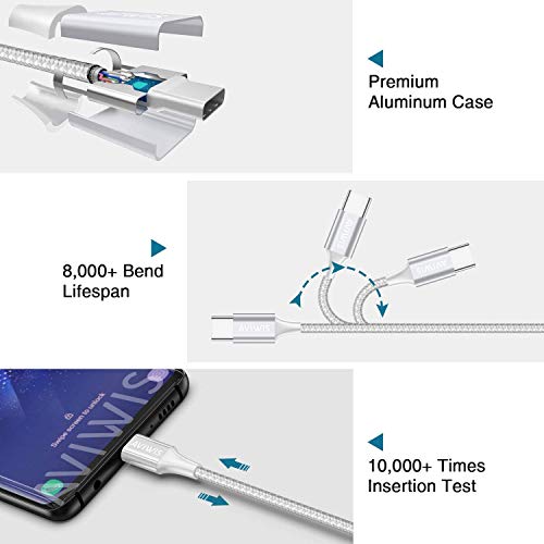 Câble USB Type C [Lot de 4 1m] Chargeur USB C en Nylon Tressé Charge Synchro Rapide Compatible pour Samsung Galaxy S20…