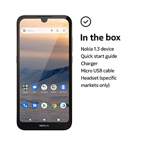 Nokia 1.3 5.71 inch Android UK Sim-Free Smartphone with 1 GB RAM and 16 GB Storage (Dual Sim) – Sand
