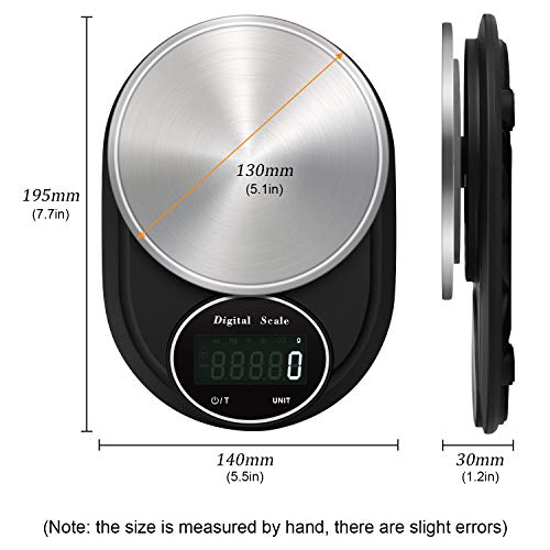 Zorara Balance Cuisine, Balance de Cuisine Precision 5kg/1g, Balance Cuisine Electronique en Acier Inoxydable, Écran LCD…