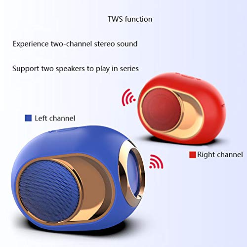 KKDWJ X6 Bluetooth Subwoofer, 3D Sound Wireless Bluetooth Pratique USB Chargeant TWS Serial Card Speaker,Noir