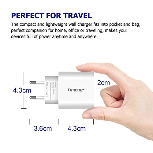 Chargeur Secteur USB 3 Ports Universel Chargeur Mural (5V 3A Max) Adaptateur USB Universel pour Apple iOS, Android…