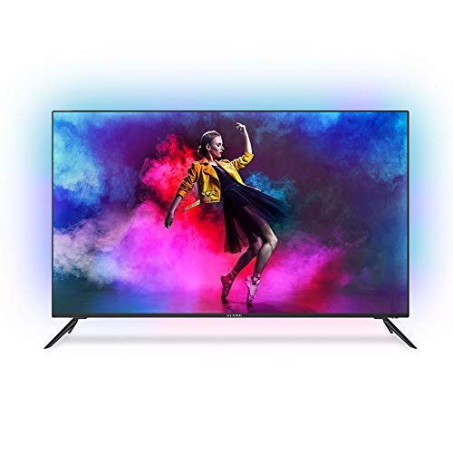Kiano Elegance TV 55″ Pouces 4K UHD HDR10 (Android TV 9.0 2GB RAM Metal Case [Téléviseur 140 cm Frameless sans Cadre 8GB] Smart TV, Netfilx, Youtube) Triple Tuner DVB-T2 C/S2, CI, PVR, WiFi