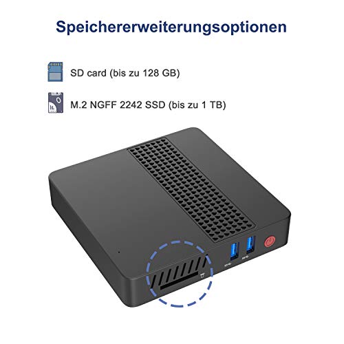 Mini PC, Intel Celeron Processor J3455 8 Go DDR4 / 64 Go eMMC Mini Desktop Computer avec Windows 10 Pro, Connexion HDMI…