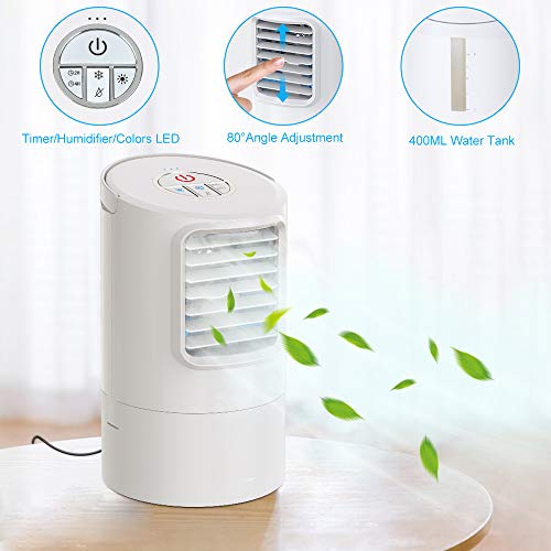 Climatiseur Portable, Mini Refroidisseur d’air Portable Ventilateur de Climatisation Personnel Portable Refroidisseur…