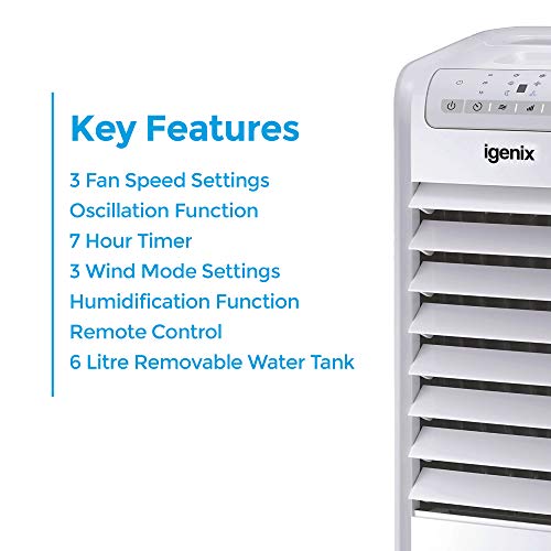 Igenix IG9703 Air Cooler with LED Display 55 W – White by Igenix