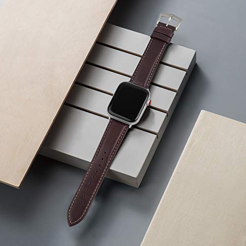Fullmosa Compatible for Apple Watch Band 38mm 42mm 40mm 44mm, 3 Colors Labu Leather Apple Watch Band/Strap for iWatch…