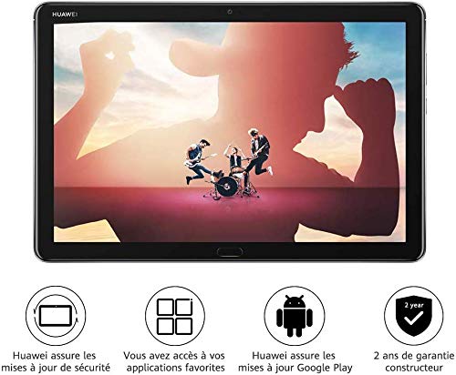 HUAWEI MediaPad M5 lite 10 Wi-Fi Tablette Tactile 10.1″ (64Go, 4Go de RAM, Android 8.0, Bluetooth, Quatre haut-parleurs), Gris