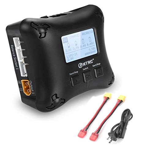 RUIZHI Chargeur LiPo H4AC Duo Chargeur Balance LiPo Mini RC Chargeur de Batterie Dual Port 20Wx2 2Ax2 pour Batteries…