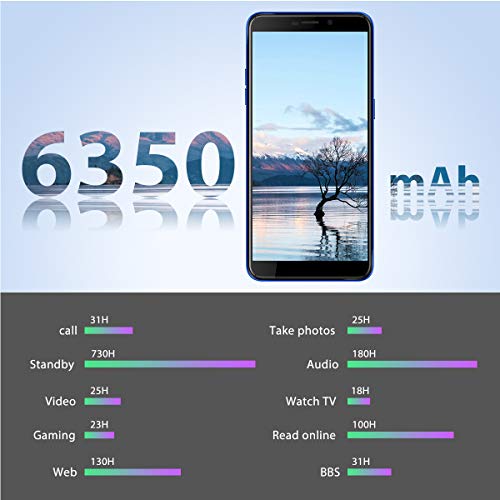 vernee 4G Téléphone Portable Debloqué, X2 Android 9.0-6350 mAh Batterie 6 Pouces HD écran 3Go RAM-32Go (Extensible à…
