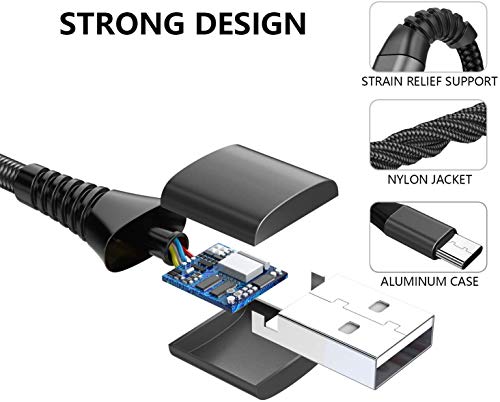 Câble USB C [2m+2m / Lot de 2] 3A Chargeur Type C en Charge Rapide Nylon Tressé Câble Chargeur pour Samsung Galaxy S20…