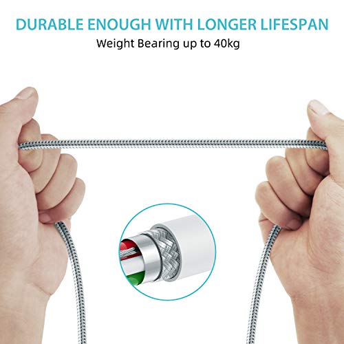 Syncwire Câble Chargeur iPhone 2M -[Durable Nylon Tressé |Connecteur Renforcé |Certifié Apple MFi |Charge Rapide…