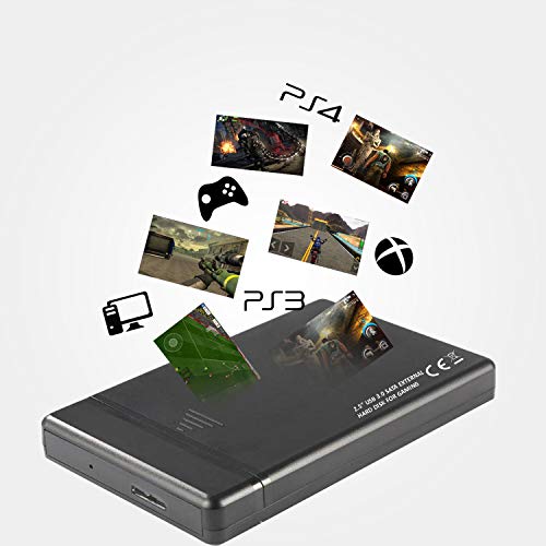 Disque dur externe de jeu 2,5″ USB 3.0 pour Xbox, PS4, PS3, jeux PC, jeux Android, smartphones, Mac et bien plus encore (500 Go)