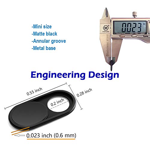 CloudValley Cache Webcam, métal Noir de 0.6 mm d’épaisseur, confidentialité Protection, apte à ASUS, MacBook Pro…