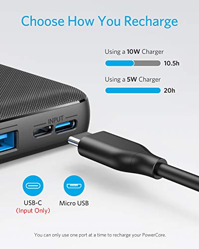 Anker PowerCore Essential 20000 – Batterie Externe 20000 mAh 2 Ports USB avec Technologie PowerIQ et USB-C(entrée…