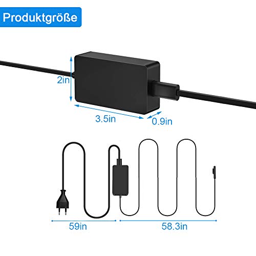 aifulo Chargeur 65 W Surface Pro 15 V 4 A compatible avec Surface Pro X Pro 7/6/5, Surface Laptop 3 2 1 Surface Go…