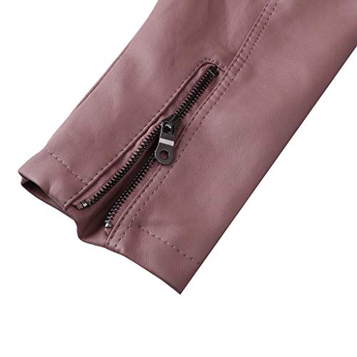 Manteau court tendance en similicuir avec fermeture éclair et poche pour femme