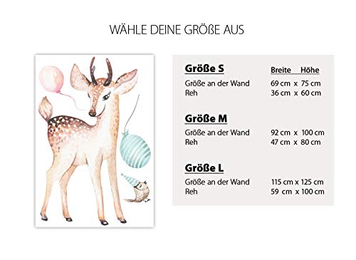 Little Deco Tatouage Mural cerf & Oiseau I S – 69 x 75 cm (LxH) I Chambre d Enfant Stickers bébé Enfants muraux Posters…