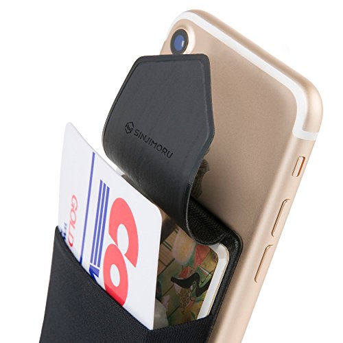 Sinjimoru Porte Carte de Crédit pour l’arrière de Votre téléphone, Pochette Autocollante avec Rabat, pour iPhone et…
