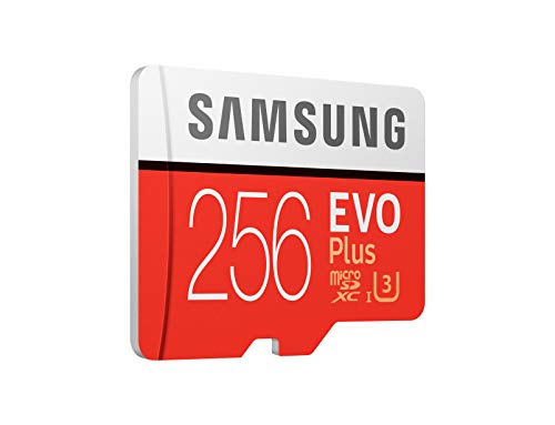 Samsung EVO Plus 256 GB microSDXC UHS-I U3 100 MB/s Full HD & 4K UHD Memory Card with Adapter (MB-MC256GA) – Red/White