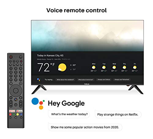 Caixun EC43S1UA UHD 4K Smart TV, 43 Pouces 108cm, Android 9.0 Téléviseur, Triple Tuner, HDR 10, Bluetooth (Prime Video…